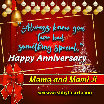 Happy anniversary images for Mama and Mami Ji