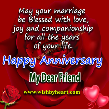 Wedding Marriage Anniversary Wishes for Friend
